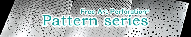 連続した取り付けに最適なシンプルでモダンなデザインのパンチングメタル「パターンシリーズ」